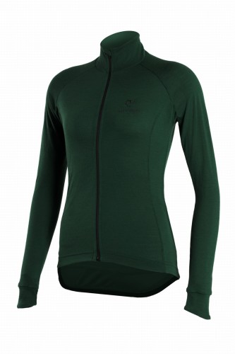 Damska koszulka kolarska merino Malamute 2.0 LS ciemny las