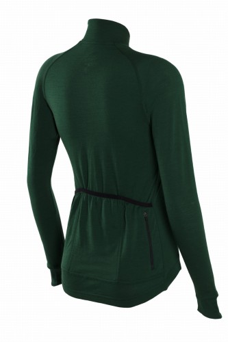 Damska koszulka kolarska merino Malamute 2.0 LS ciemny las