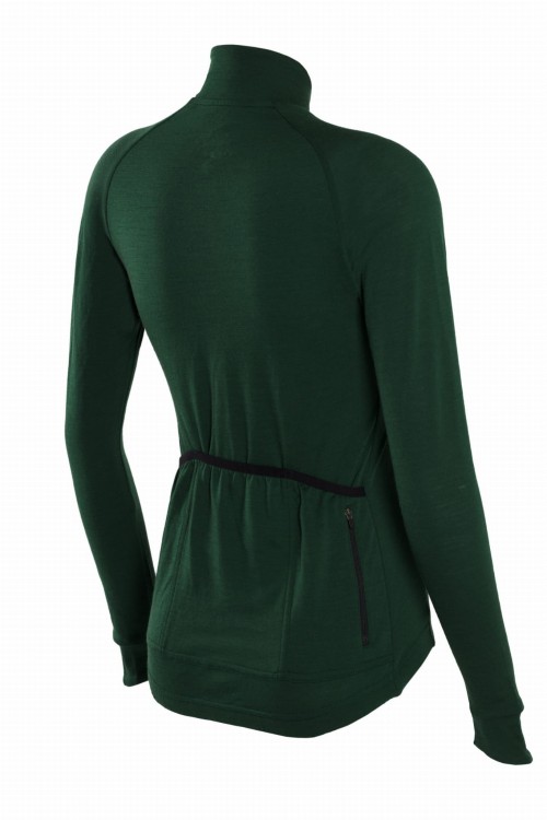 Damska koszulka kolarska merino Malamute 2.0 LS ciemny las