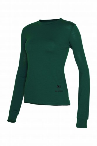 Damska koszulka merino Burek LS ciemny las